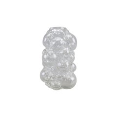 Ravissant vase en verre bullé transparent d'Helena Tynell, années 1960