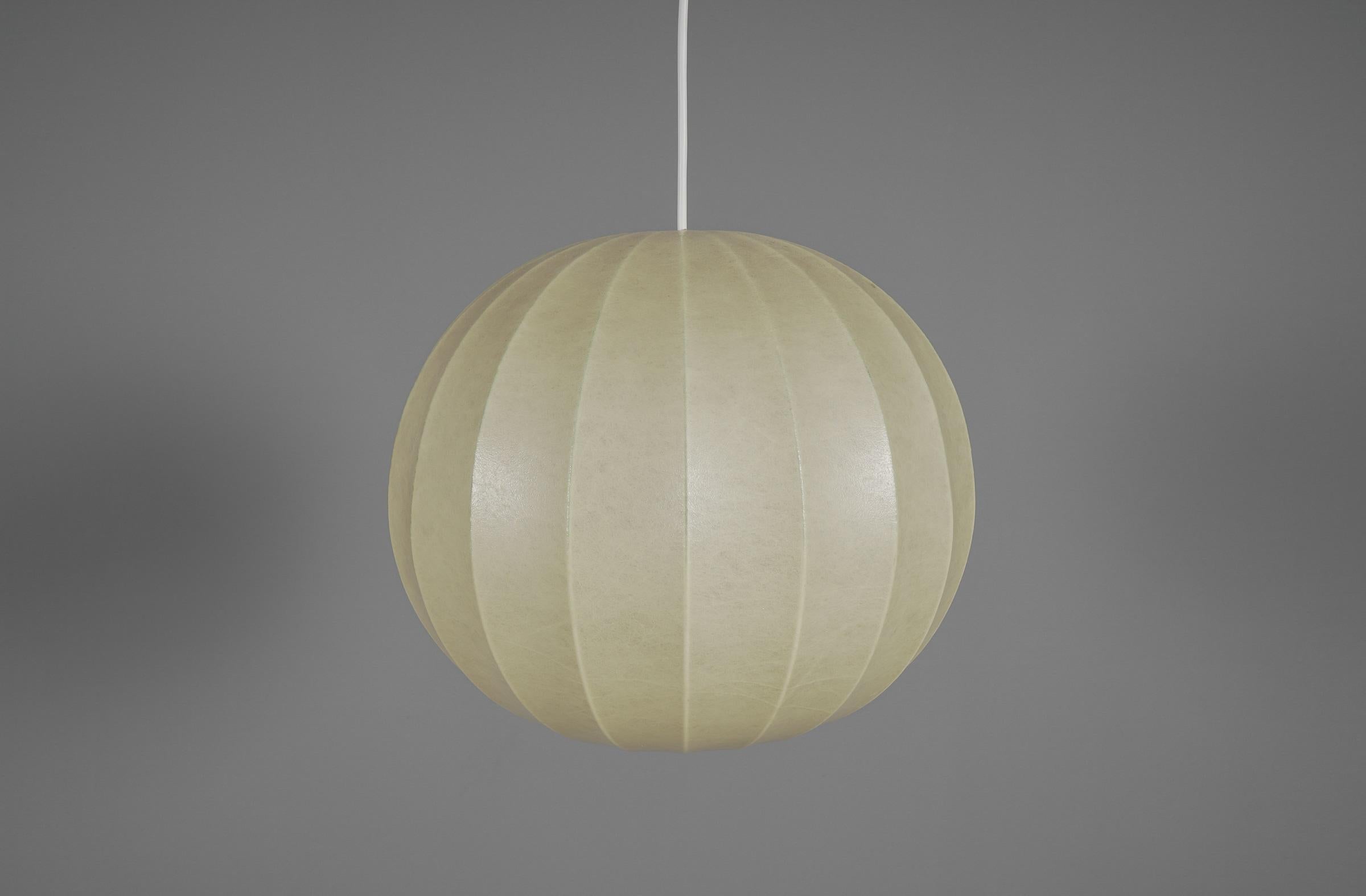 Italian Lovely Cocoon Ball Hanging Lamp, 1960s Italy For Sale