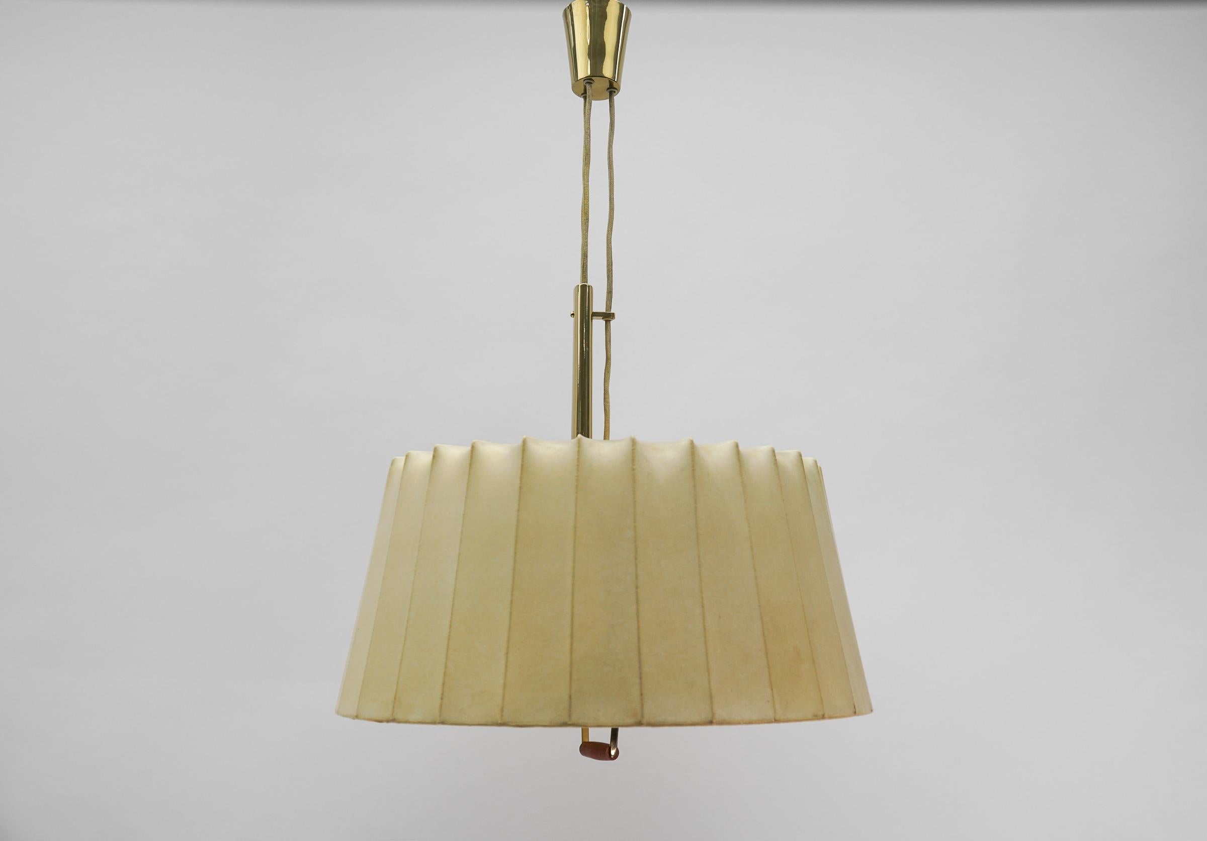 Lovely Cocoon Counterweight Hanging Lamp by Münchener Werkstätten, 1950s Germany For Sale 4