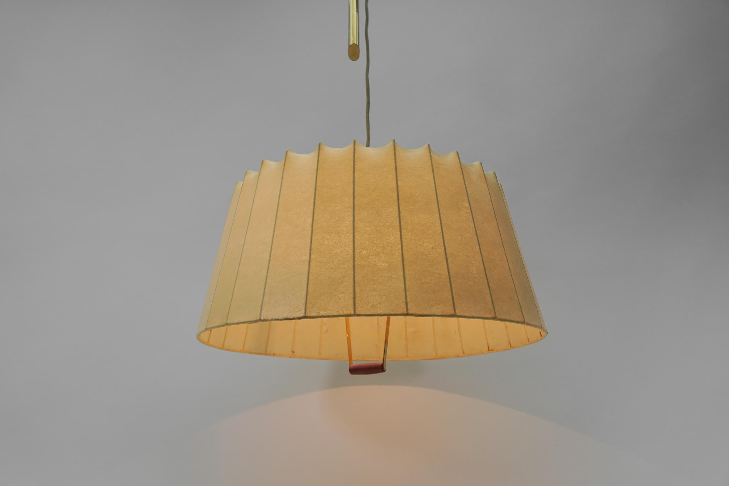 Lovely Cocoon Counterweight Hanging Lamp by Münchener Werkstätten, 1950s Germany For Sale 5