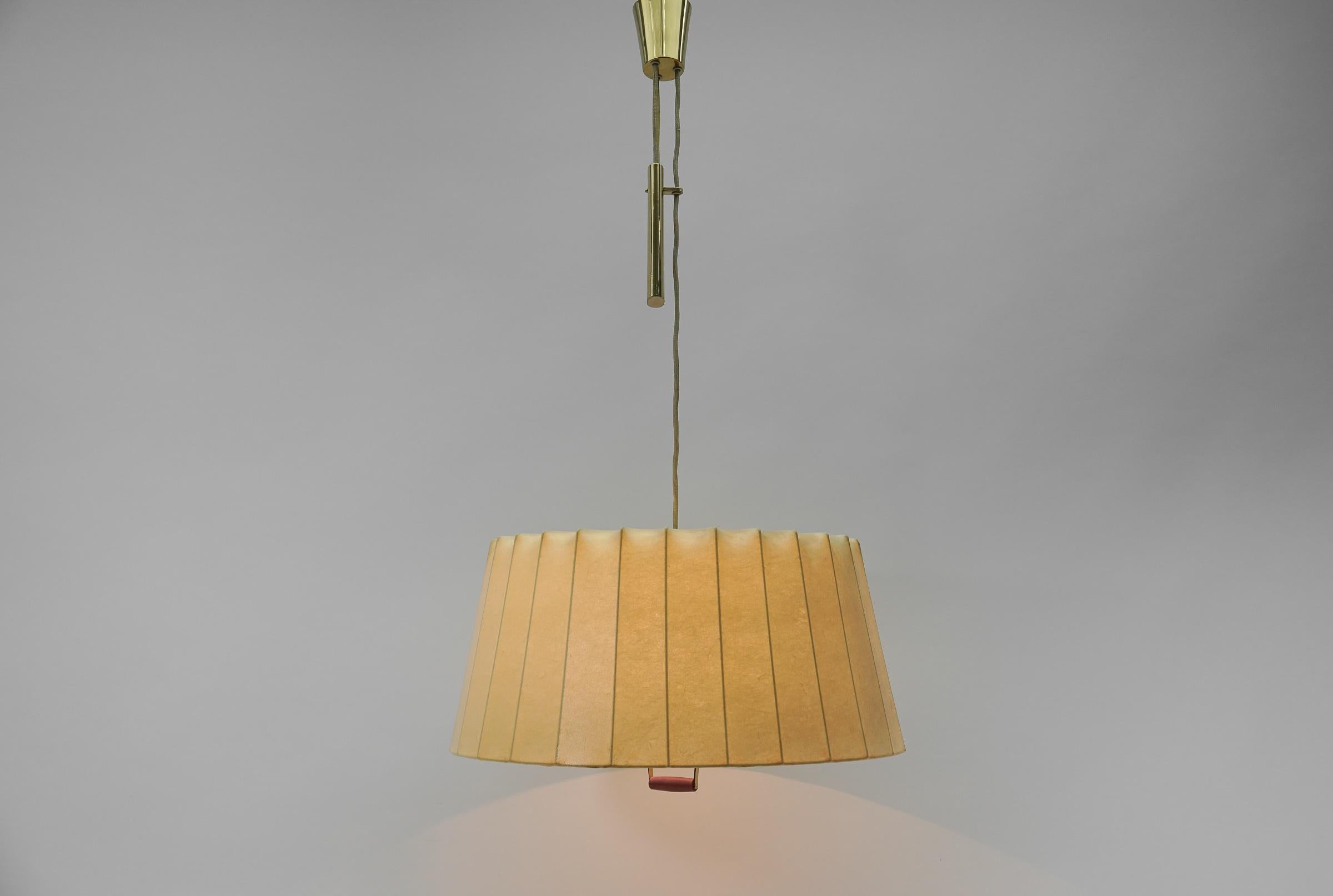 Lovely Cocoon Counterweight Hanging Lamp by Münchener Werkstätten, 1950s Germany For Sale 1