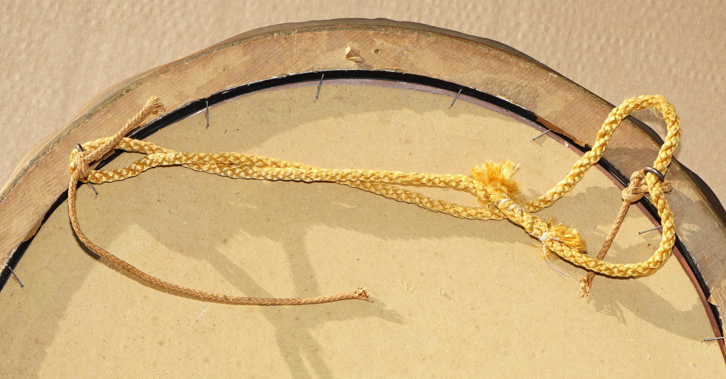 LOVELY COLLECTABLE ANTiQUE FRENCH ORIGINAL PAINT CONVEX BUTLERS WALL MIRROR en venta 3