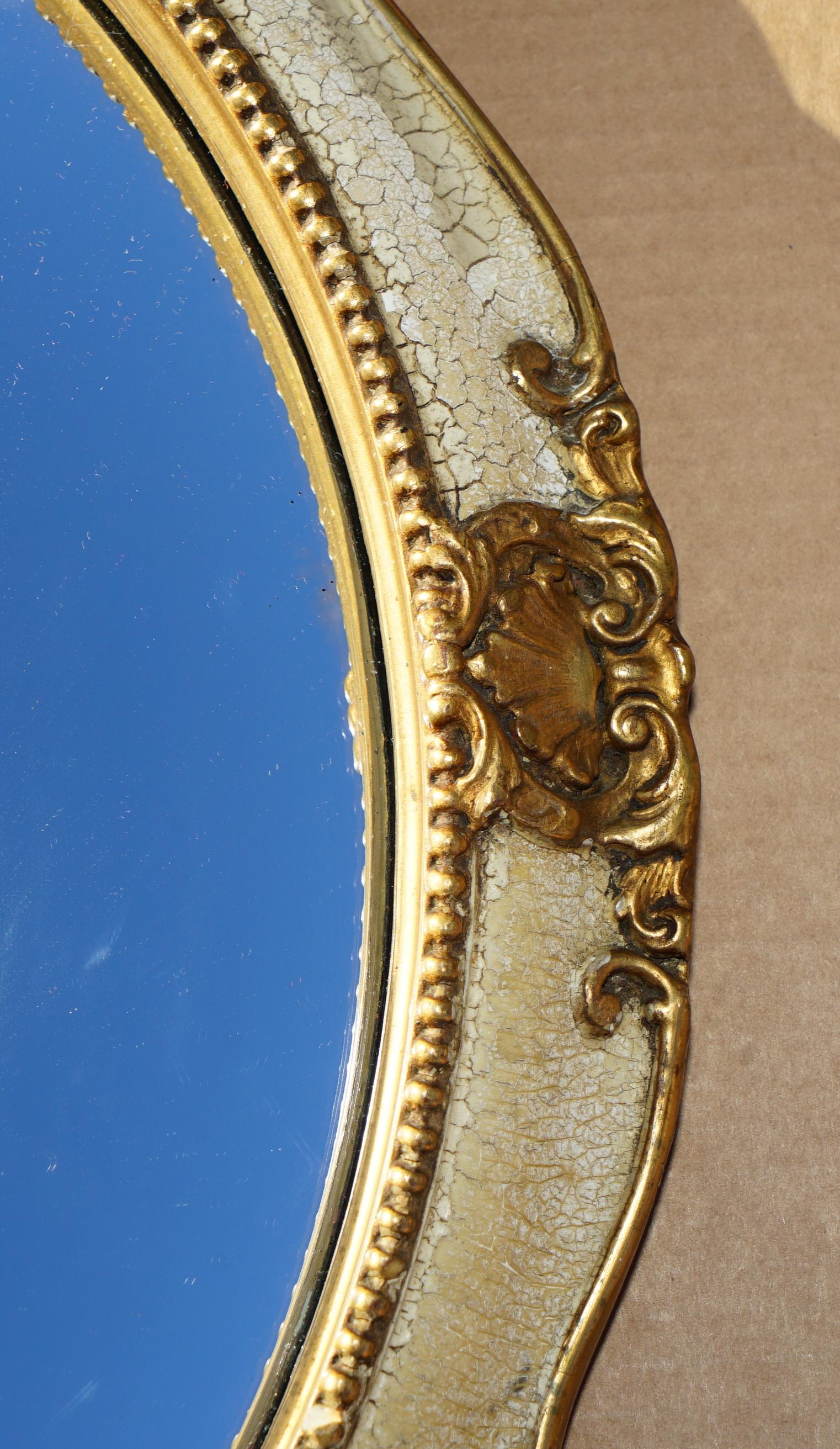 LOVELY COLLECTABLE ANTiQUE FRENCH ORIGINAL PAINT CONVEX BUTLERS WALL MIRROR en Bueno estado para la venta en West Sussex, Pulborough