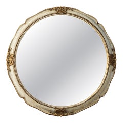 LOVELY COLLECTABLE ANTiQUE FRENCH ORIGINAL PAINT CONVEX BUTLERS WALL MIRROR