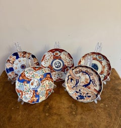 Lovely collection of five antique Japanese imari plates