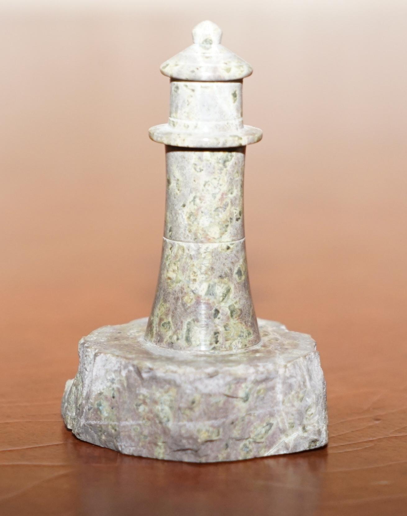 Lovely Collection of Four Antique Small Solid Marble Statues of Lighthouses For Sale 6