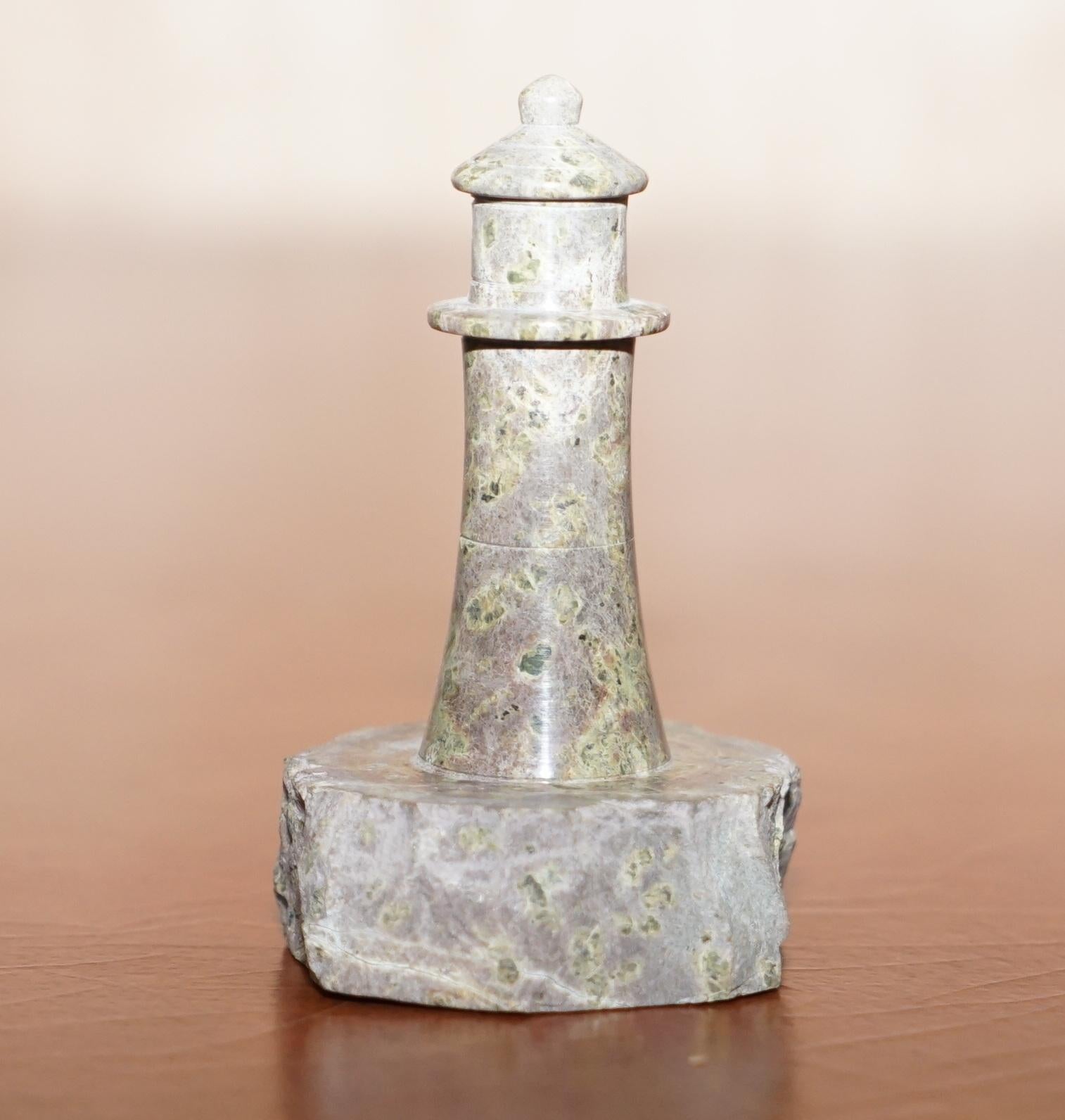 Lovely Collection of Four Antique Small Solid Marble Statues of Lighthouses For Sale 7