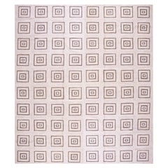 Lovely Combination of Soft Color Contemporary Handmade American Hooked Rug