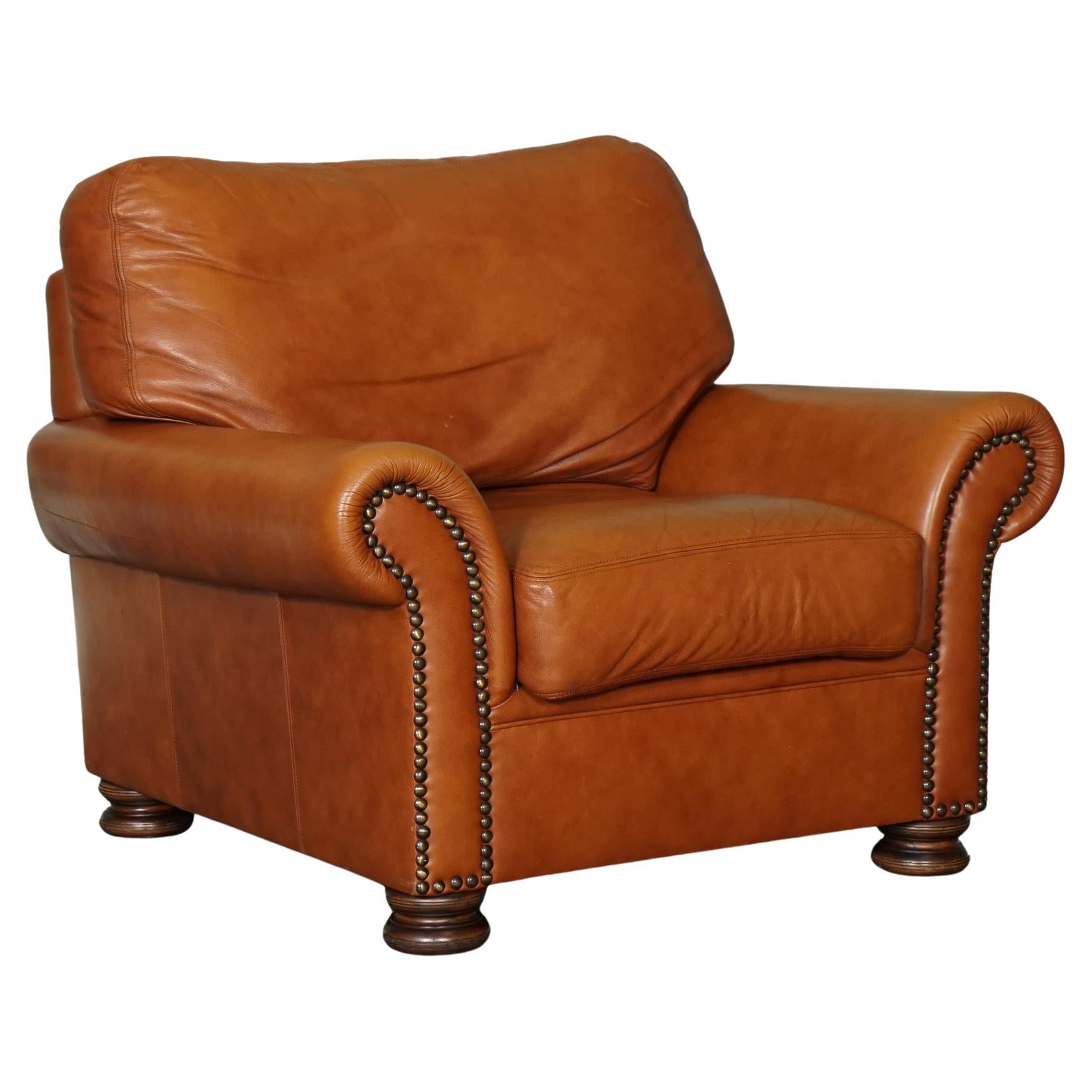 Lovely Comfortable Tetrad Cordoba Brown Leather Chesterfield Armchair