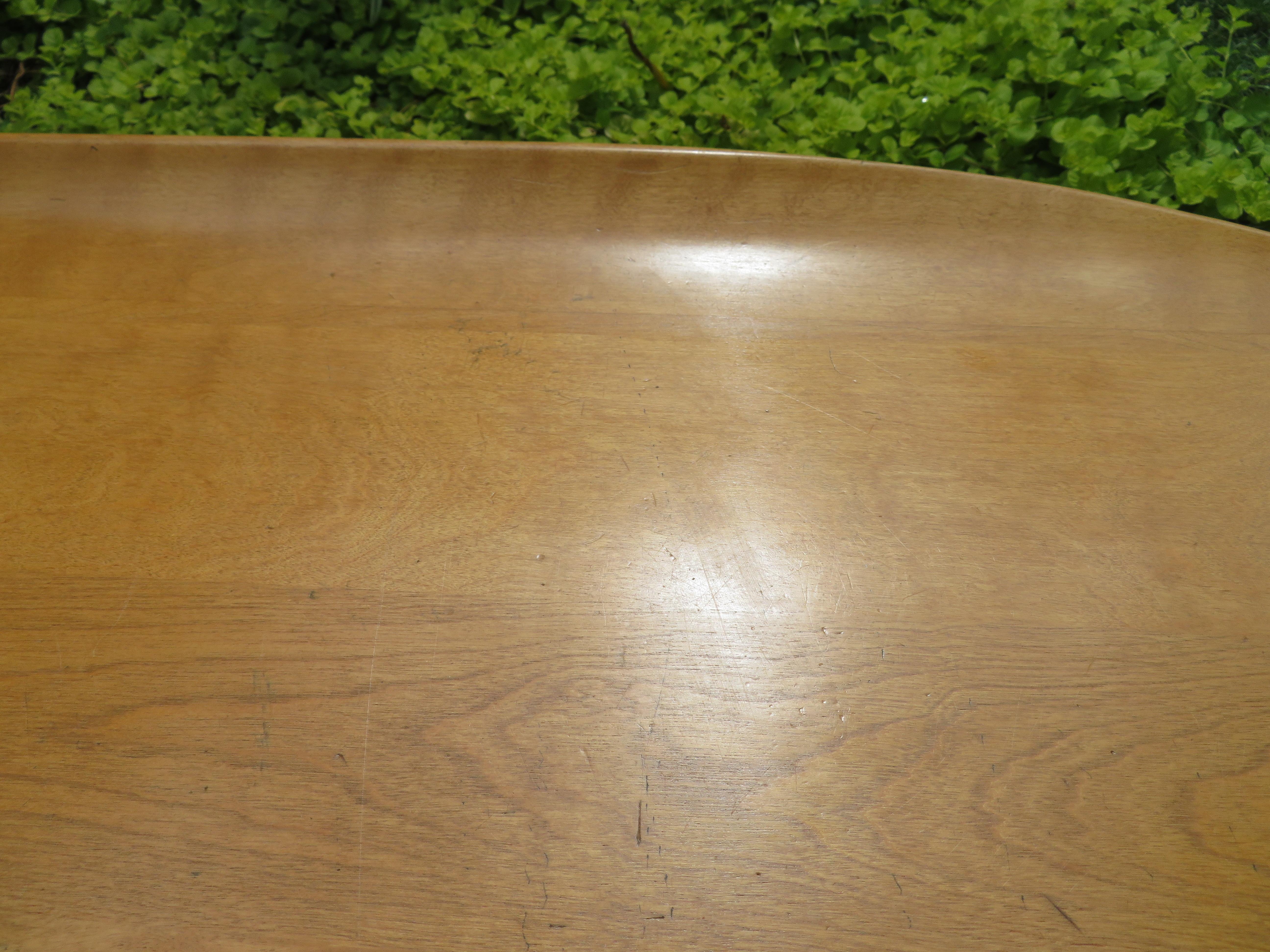 Mid-Century Modern Lovely Conant Ball Curved Oval Top Surfboard Coffee Table by Russel Wright