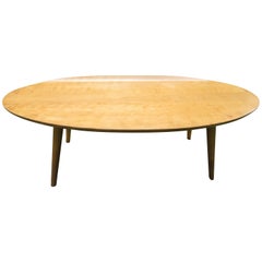 Lovely Conant Ball Curved Oval Top Surfboard Coffee Table par Russel Wright