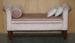 LOVELY CONTEMPORARY CRUSHED VELOUR WiNDOW SEAT BENCH WITH INTERNAL STORAGE