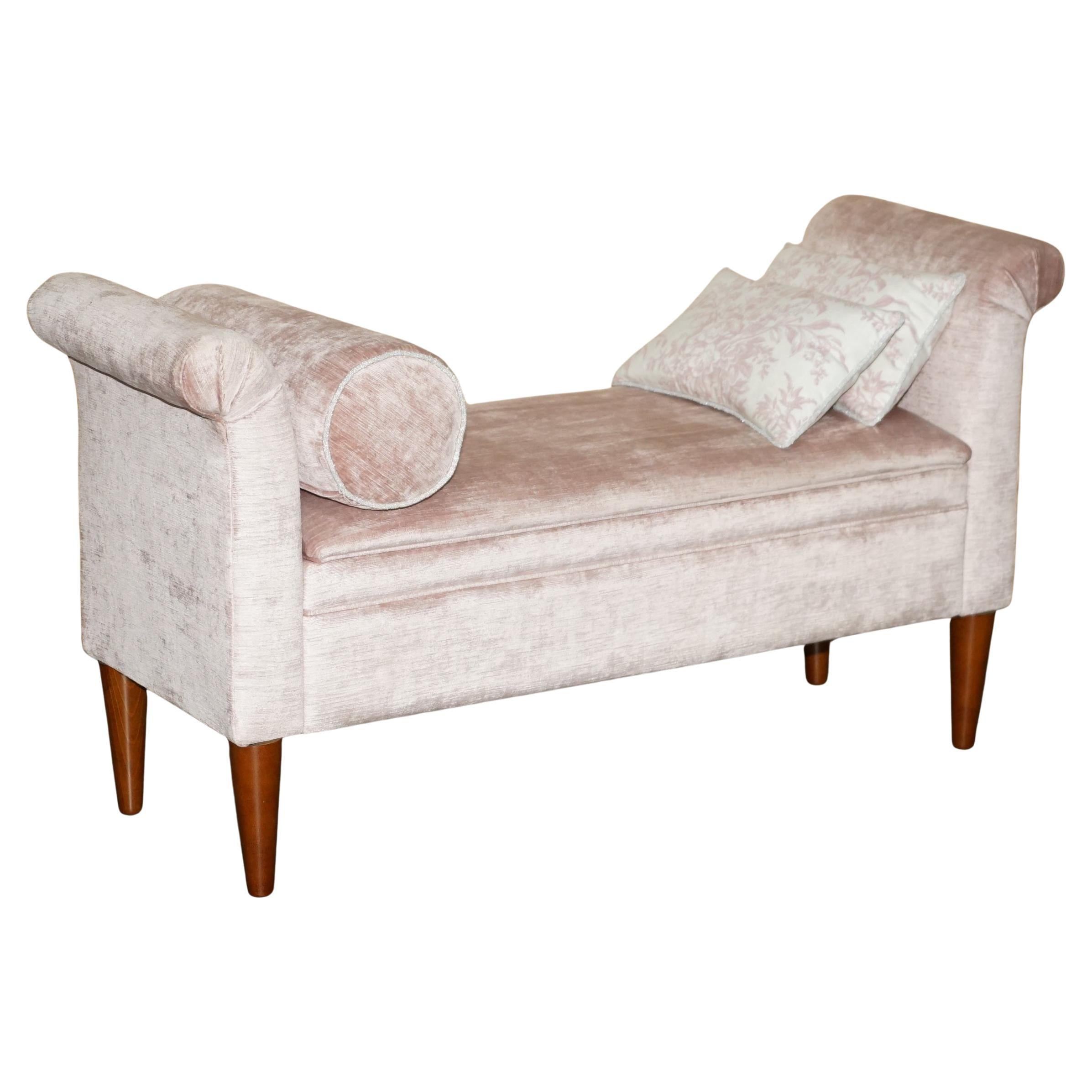 AMORABLE BANC CONTEMPORAIN EN VELOUR CRUSHED WiNDOW SEAT AVEC STORAGE INTERIEUR