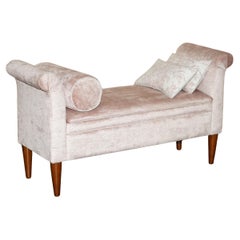 AMORABLE BANC CONTEMPORAIN EN VELOUR CRUSHED WiNDOW SEAT AVEC STORAGE INTERIEUR