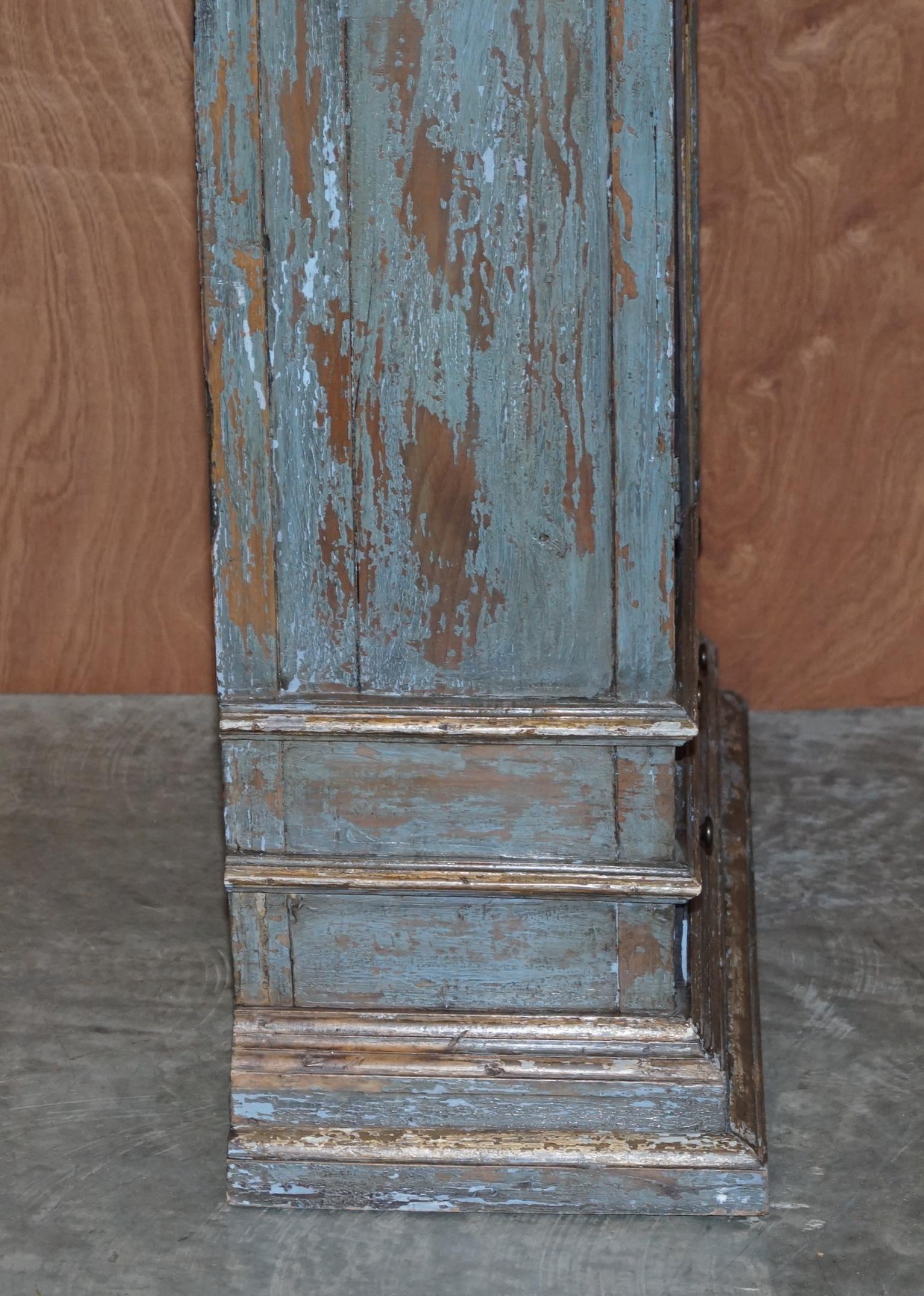 Lovely Cottage House Hand Painted Antique Blue Aged Cupboard or Display Bookcase 4