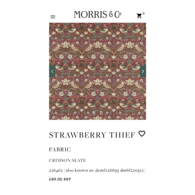 Ravissant canapé Country House tapissé de tissu William Morris « Strawberry Thief » en vente 5