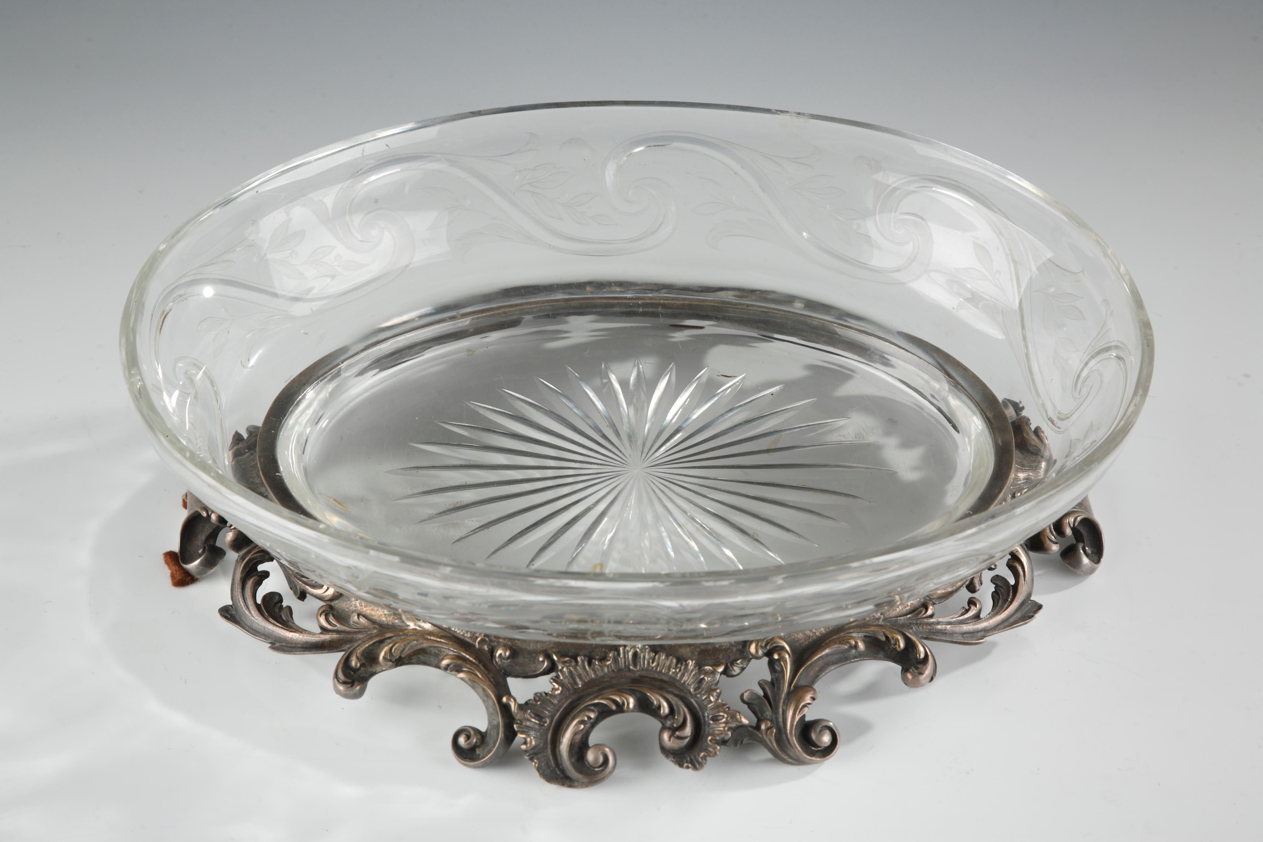 Lovely Crystal and Silvered Bronze Jardiniere by Cardeilhac, France, Circa 1860 In Good Condition For Sale In PARIS, FR
