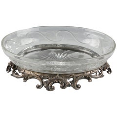 Lovely Crystal and Silvered Bronze Jardinière by Cardeilhac, France, Circa 1860