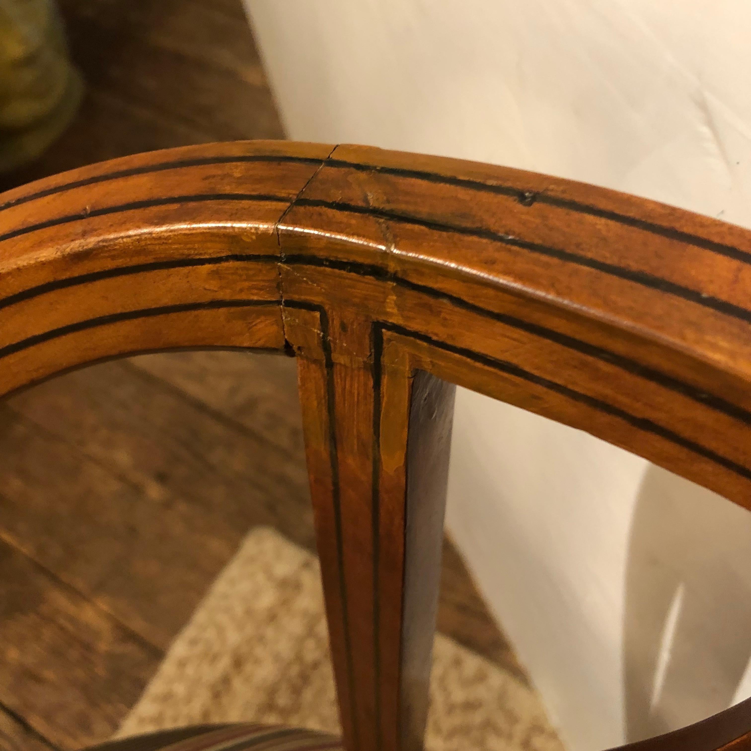 Upholstery Lovely Curved French Fruitwood Inlaid Salon or Desk Chair For Sale