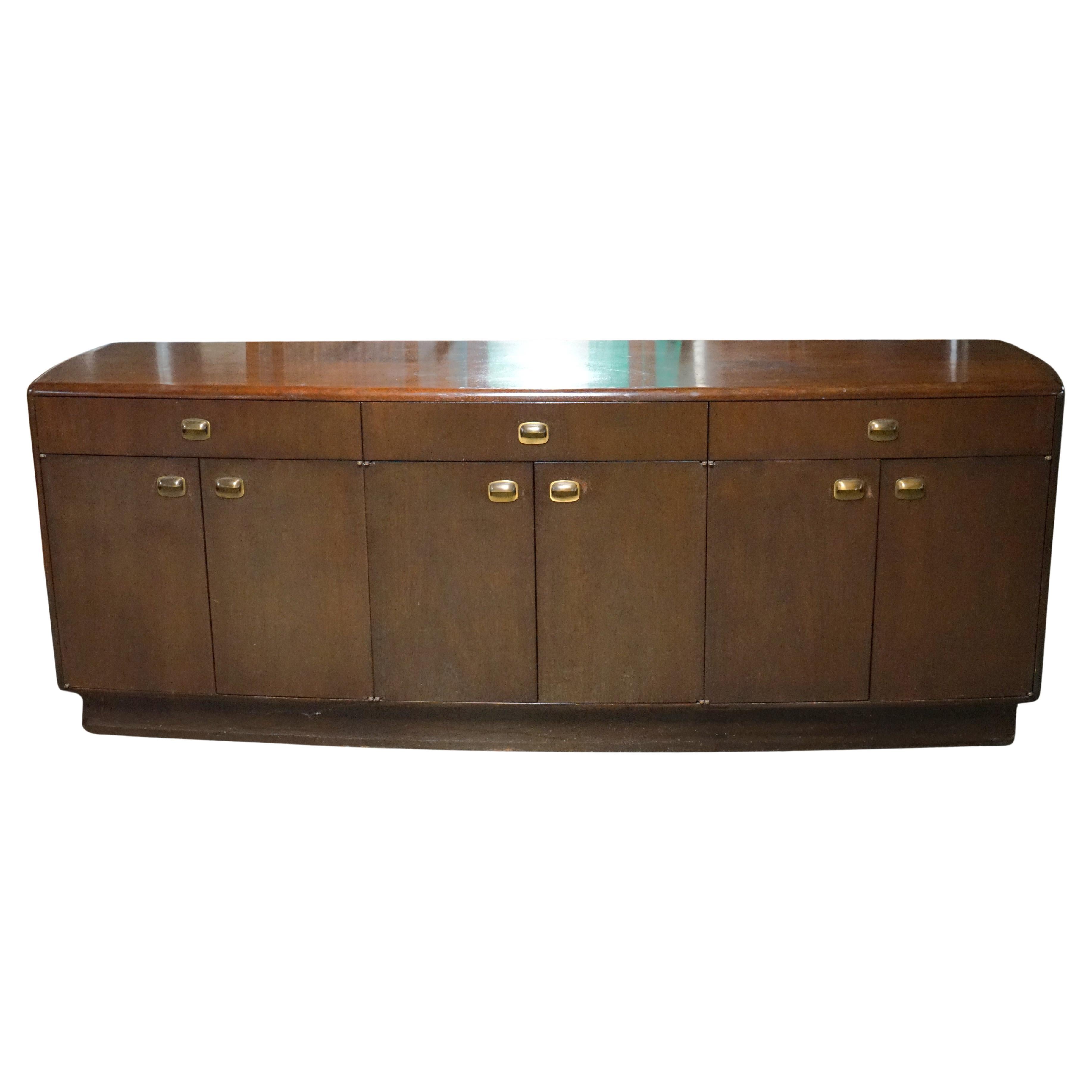 Lovely Curved Mid-Century Buffet attributed to Dunbar and Edward Wormley For Sale