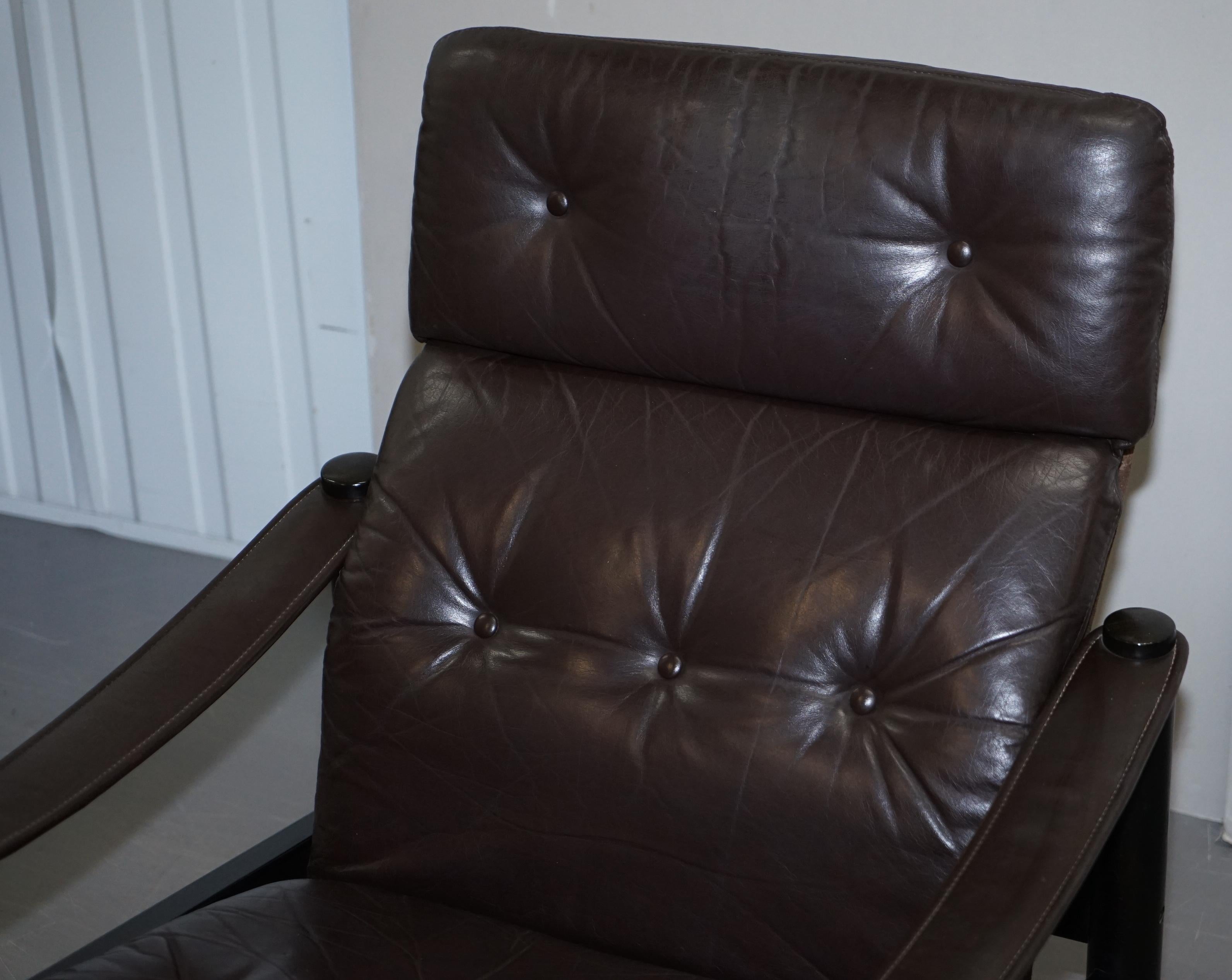 brown chesterfield footstool