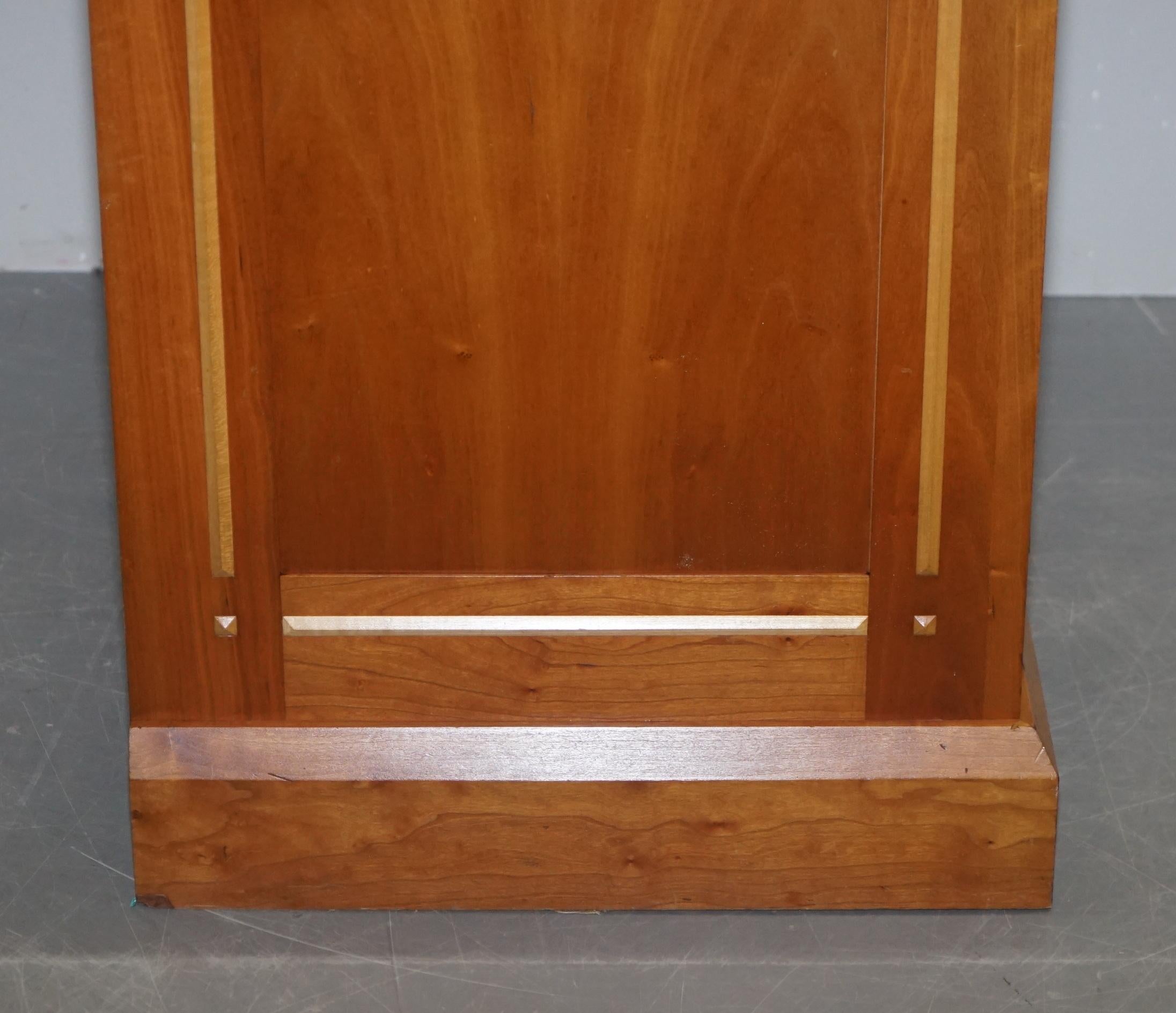 Lovely David Linley Attributed Walnut & Satinwood Cupboard with Sliding Drawers 9