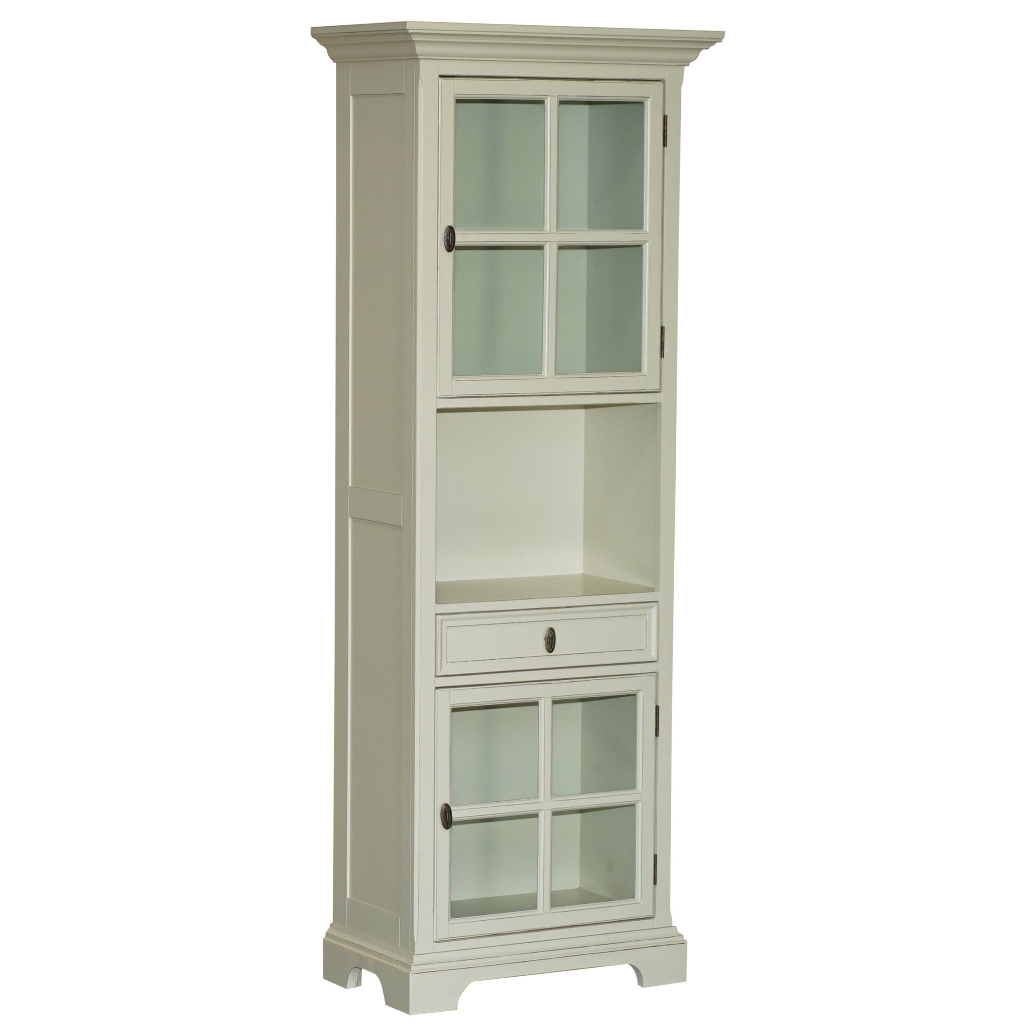 LOVELY DECORATiVE CREAM FRENCH COUNTRY DISPLAY CABINET CUPBOARD WITH DRAWER For Sale