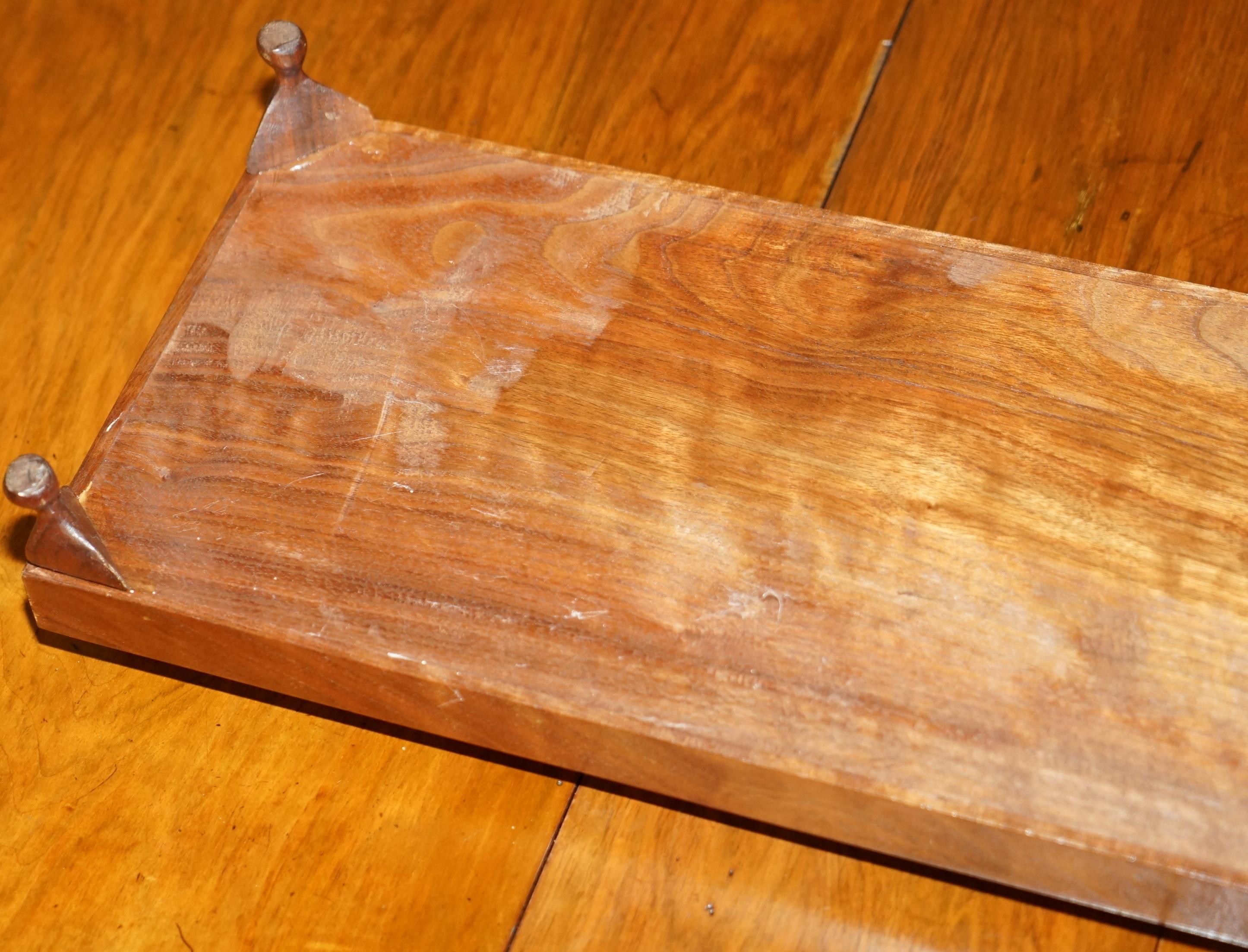 Lovely Decorative Vintage Hardwood Small Serving Tray with Tiny Cabriole Legs For Sale 3