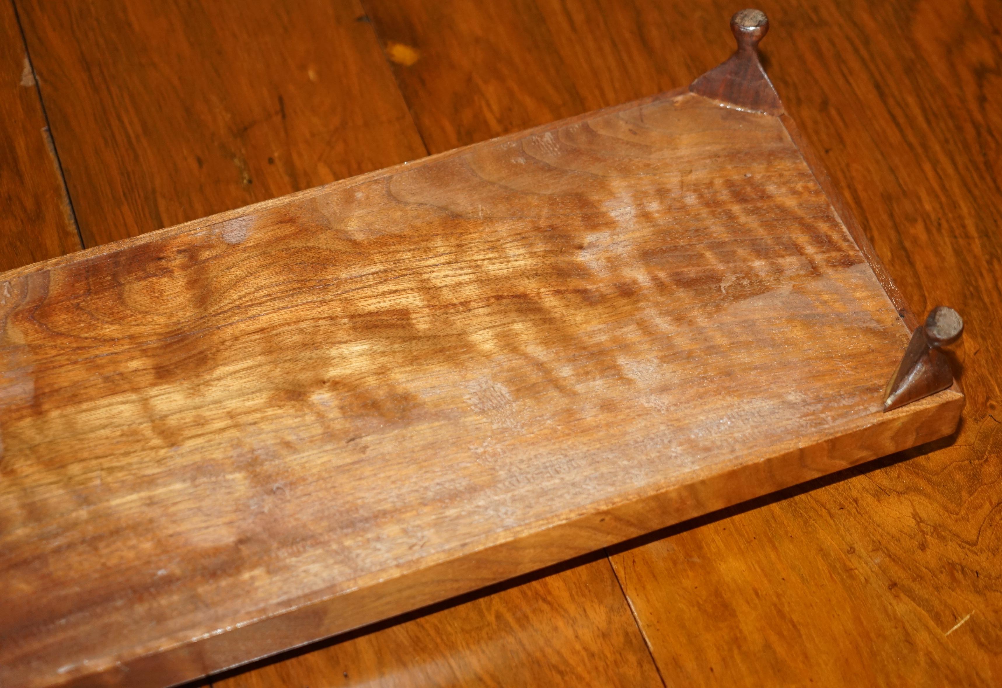 Lovely Decorative Vintage Hardwood Small Serving Tray with Tiny Cabriole Legs For Sale 3