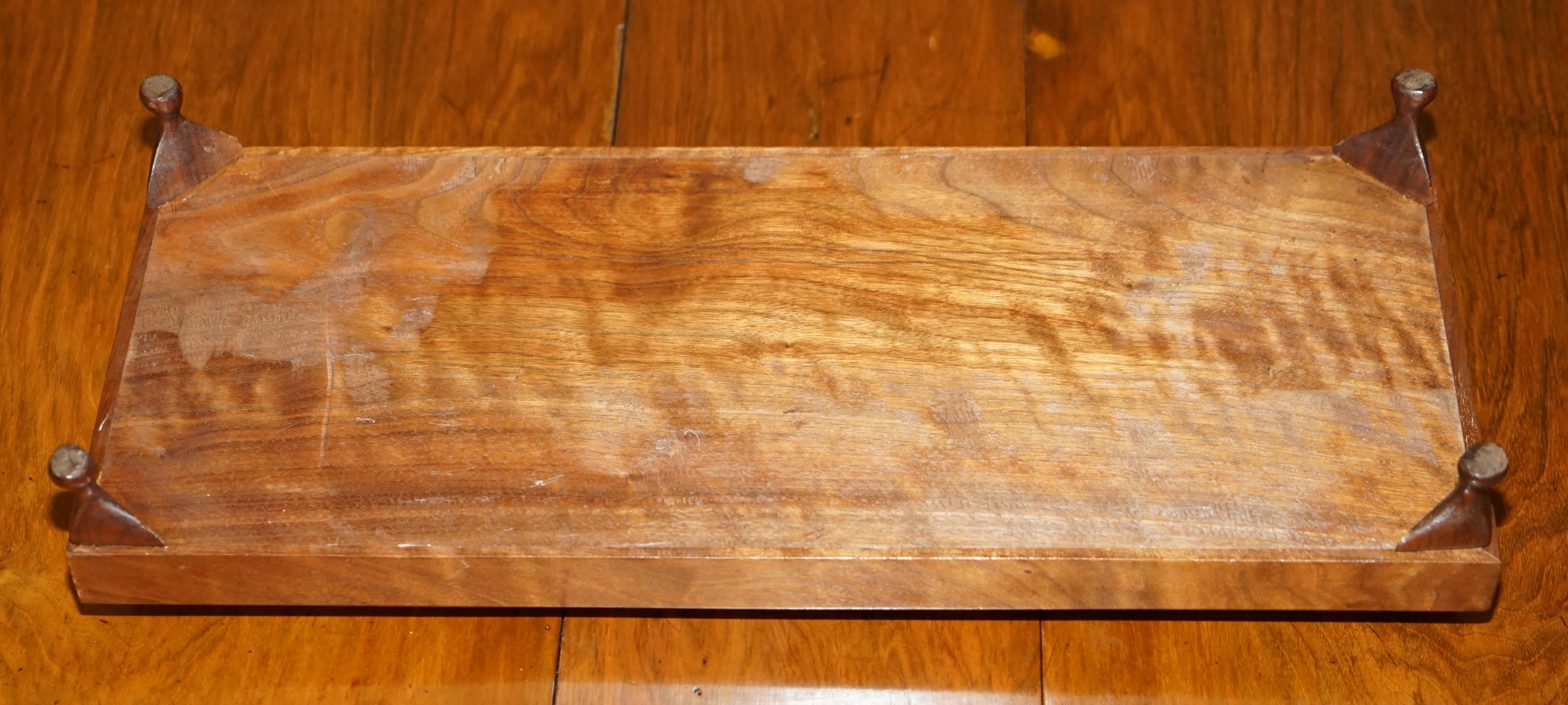 Lovely Decorative Vintage Hardwood Small Serving Tray with Tiny Cabriole Legs For Sale 2