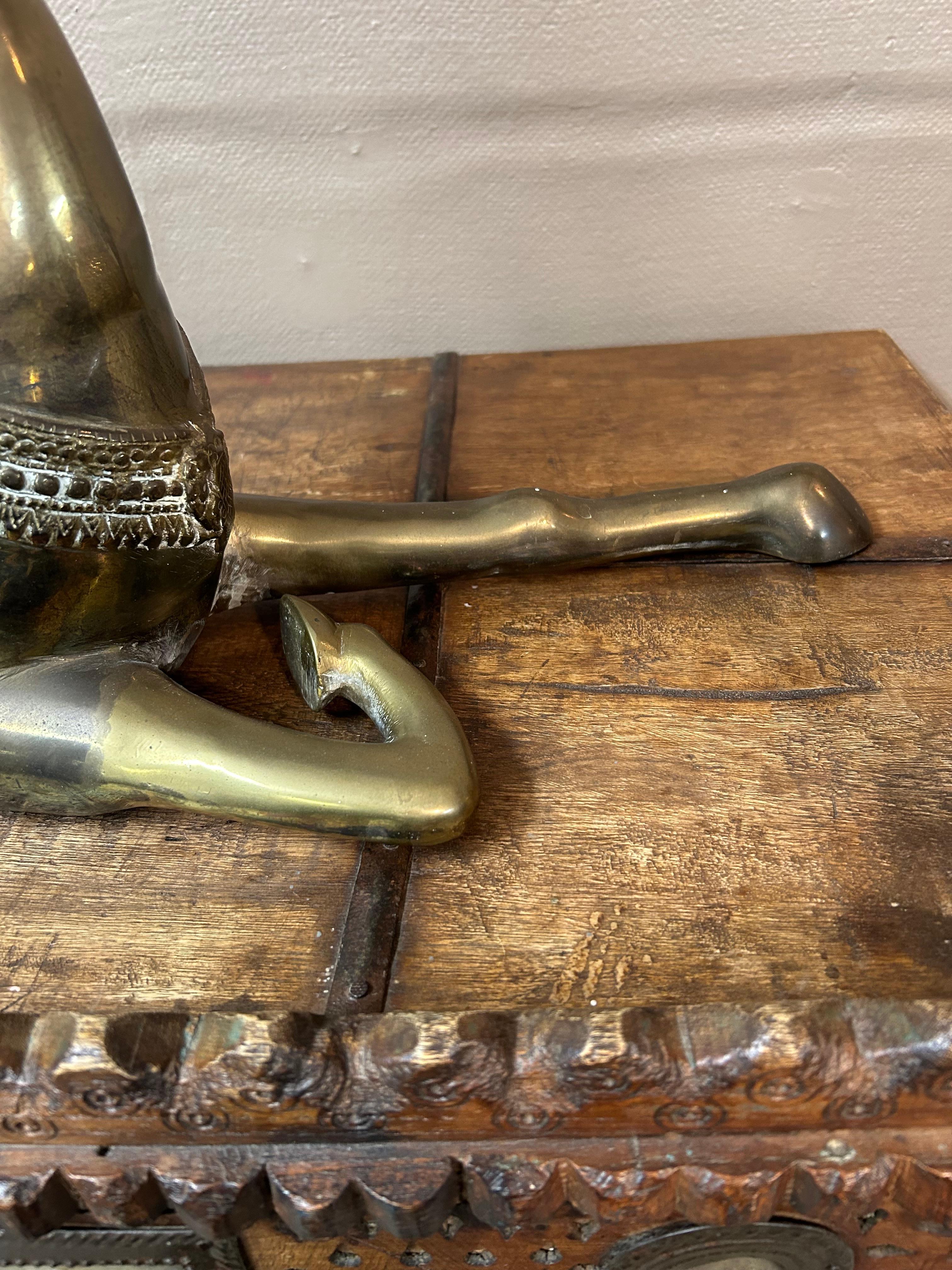 Lovely Detailed Cast Brass Recumbent Deer Sculpture For Sale 1