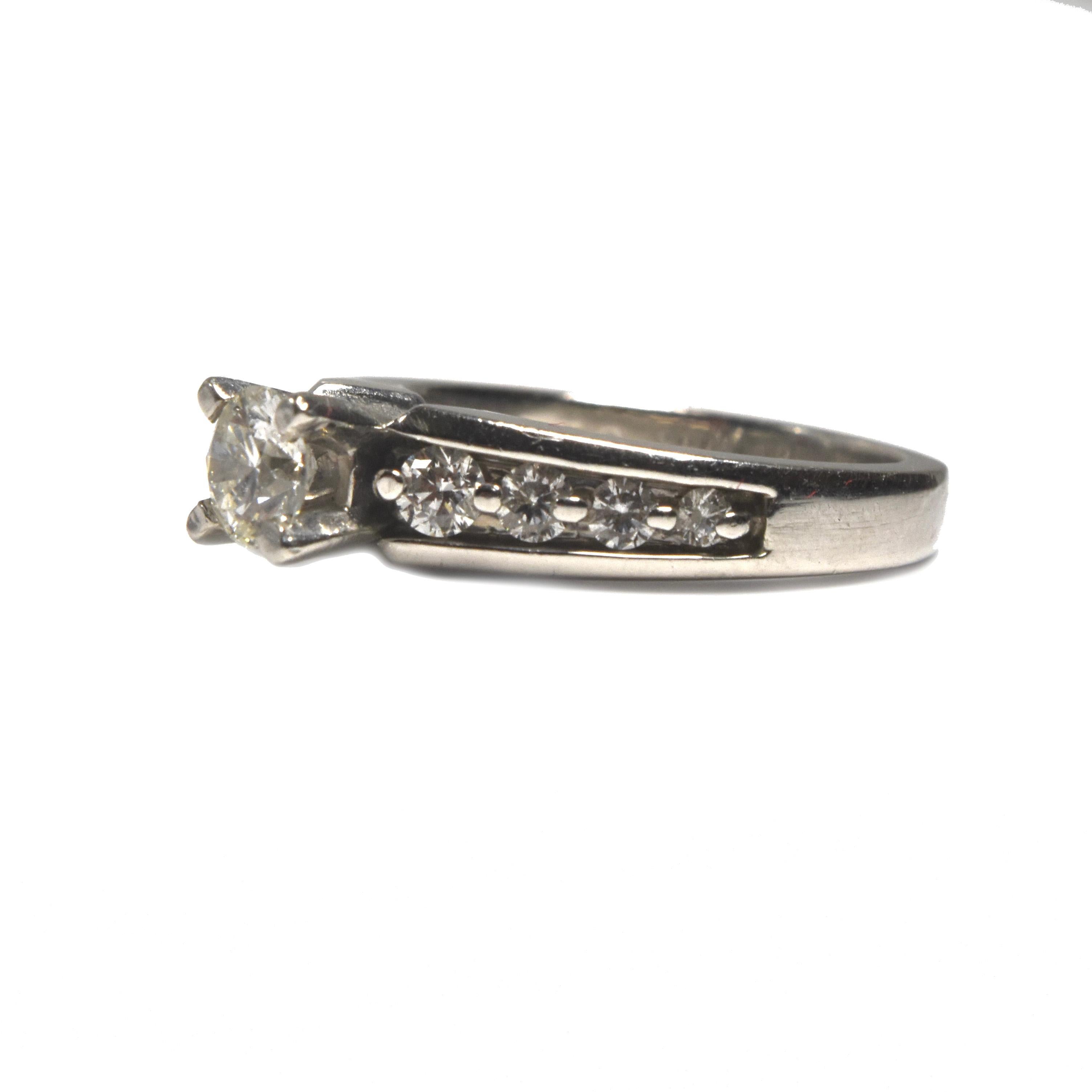 Modern Lovely Diamond and Platinum Engagement Ring