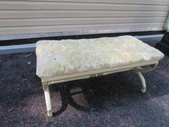 Lovely Dorothy Draper Biscuit Tufted Bench Hollywood Regency
