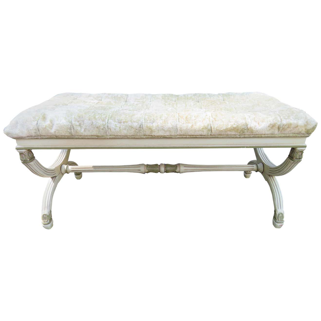 Lovely Dorothy Draper Biscuit Tufted Bench Hollywood Regency For Sale ...