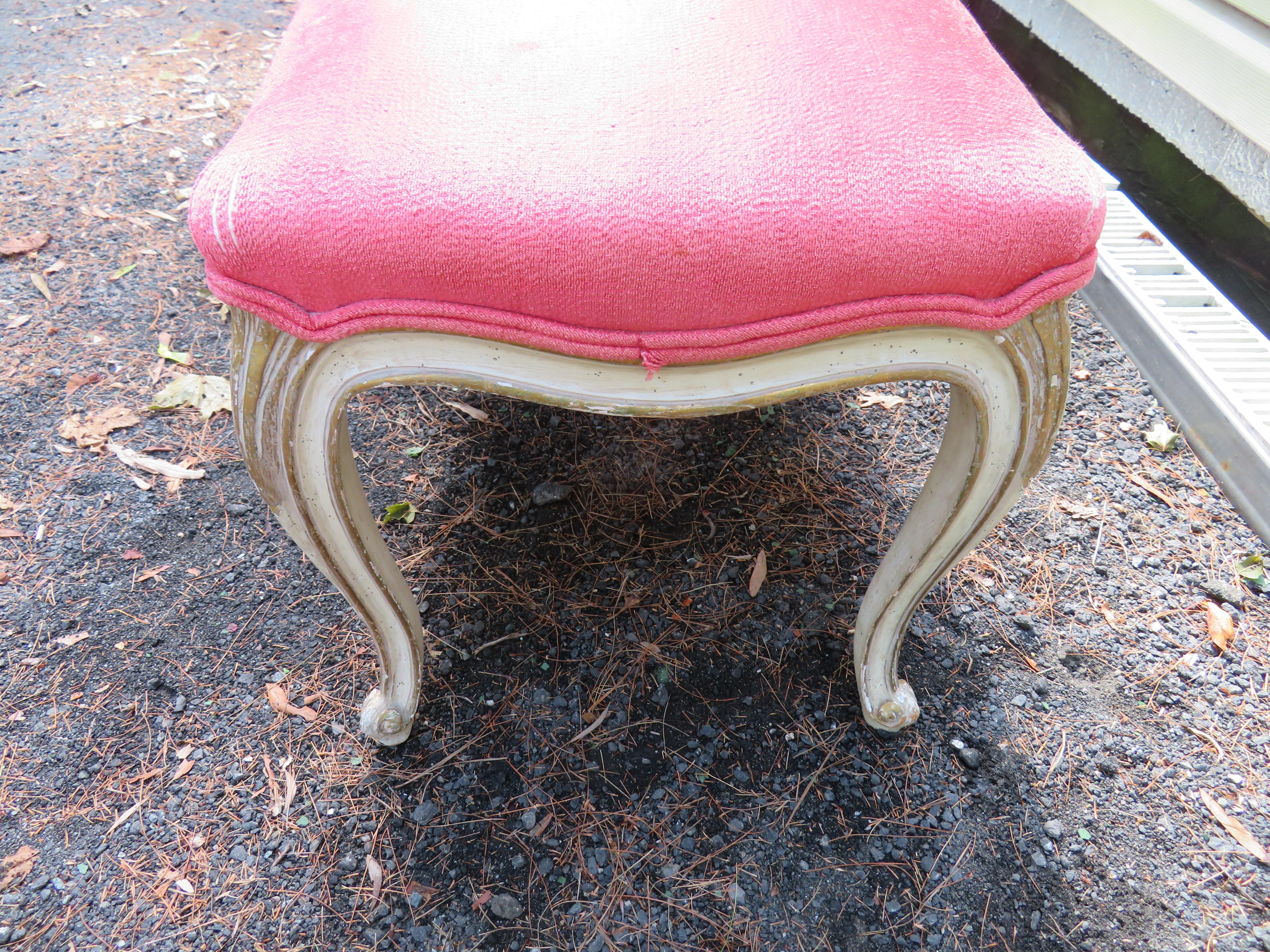 Upholstery Lovely Dorothy Draper Style Cabriole Leg Bench Hollywood Regency For Sale