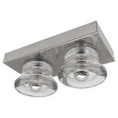 Graziosa lampada da parete o soffitto in vetro doppio di Gebrüder Cosack, Germania, anni '60