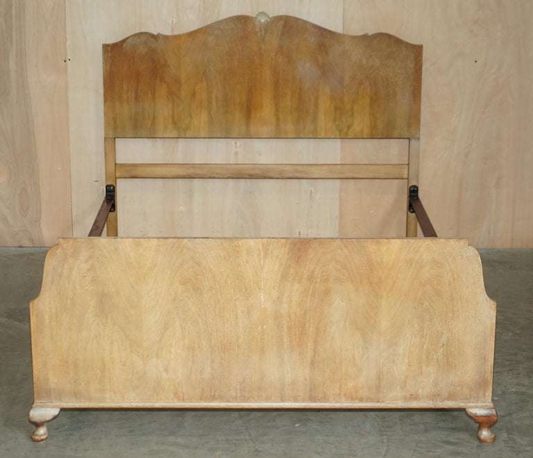 Lovely Double Sized circa 1900 Bleached Walnut English Bedstead Frame ...