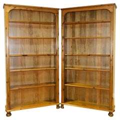 Vintage Lovely Ducal Victoria Collection Pine Bookcases with Adjustable Shelves Bum Feet