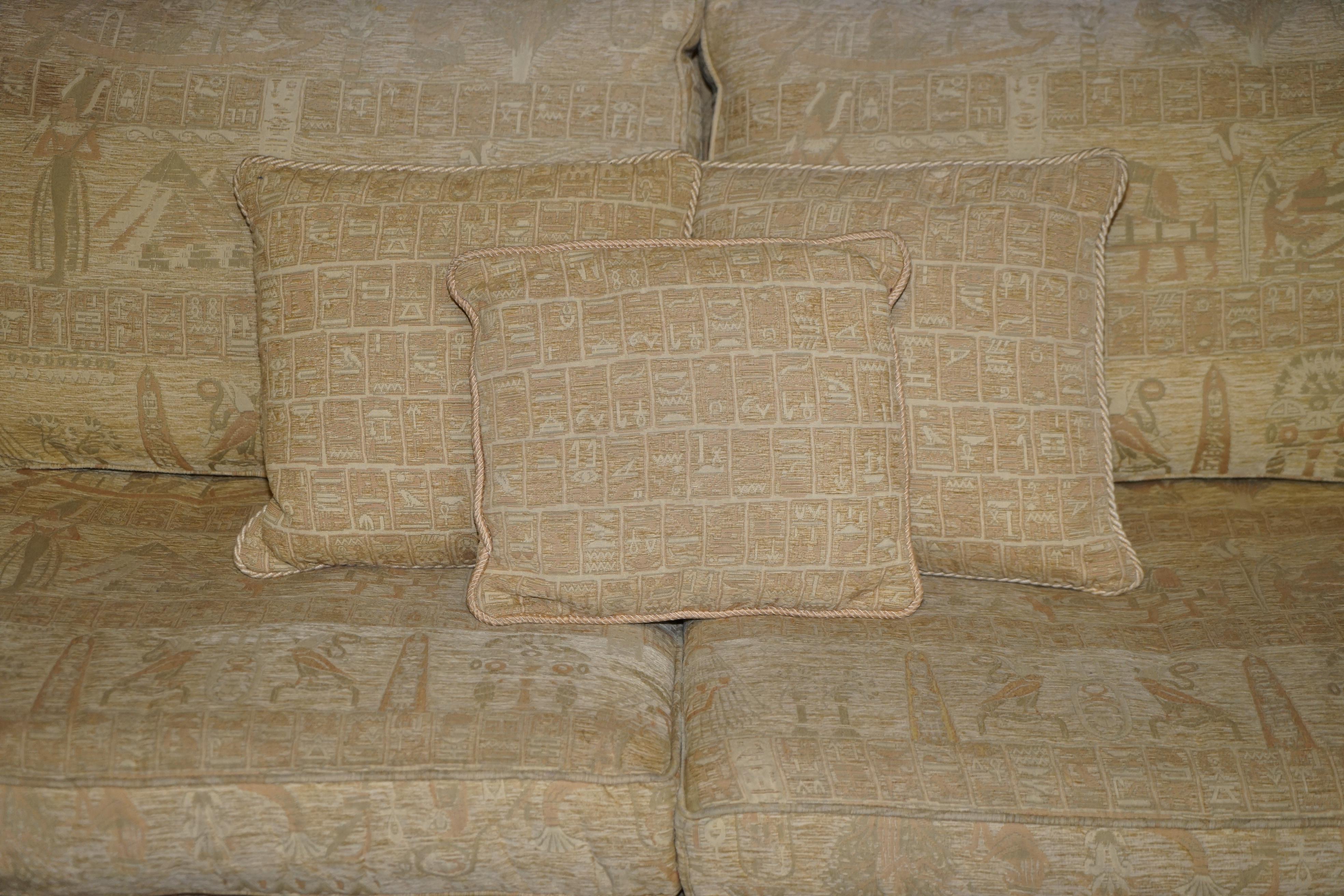 Lovely Duresta Lansdowne Sofa & Pair of Armchairs Suite Egyptian Upholstery 5