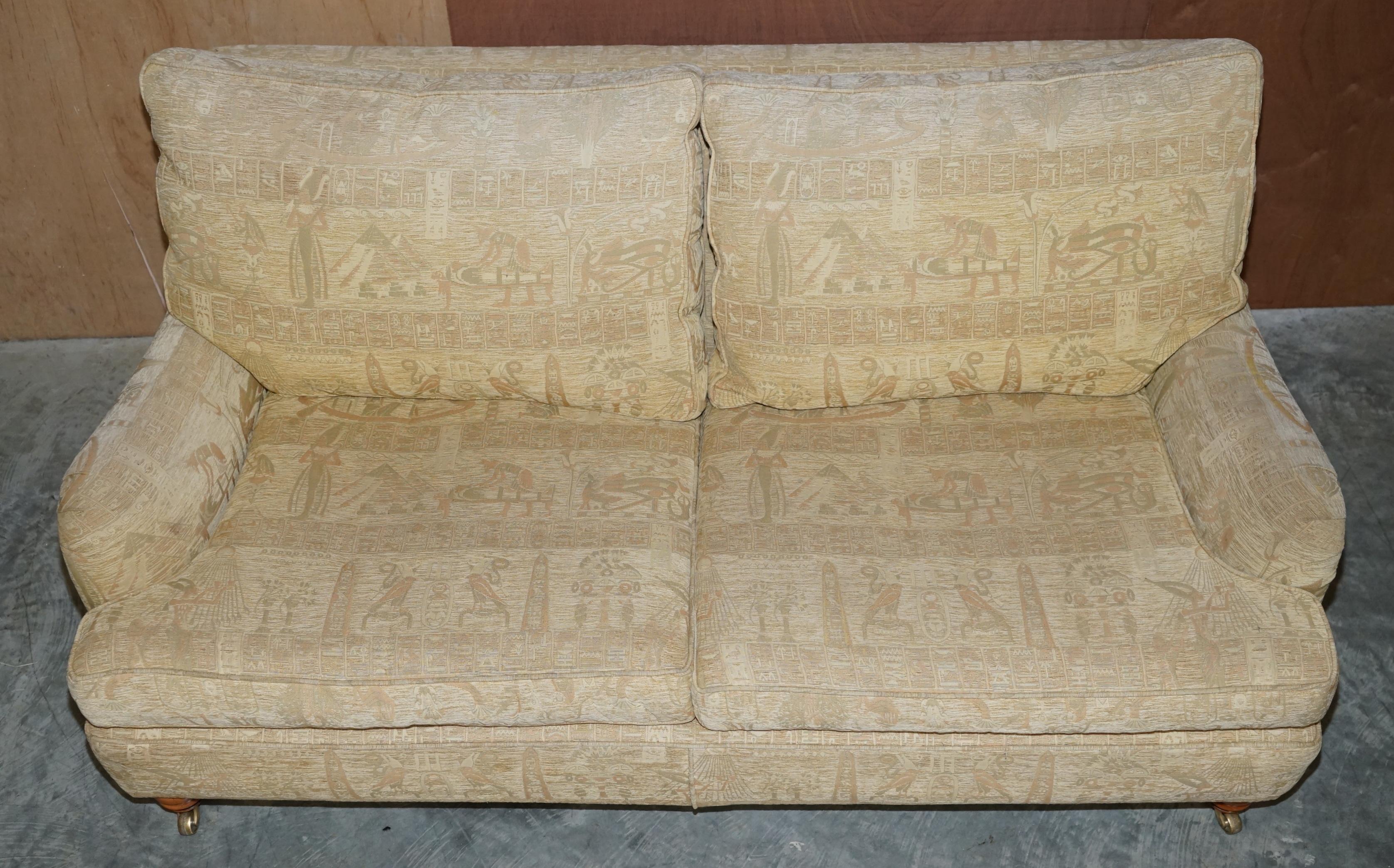 Lovely Duresta Lansdowne Sofa & Pair of Armchairs Suite Egyptian Upholstery 7
