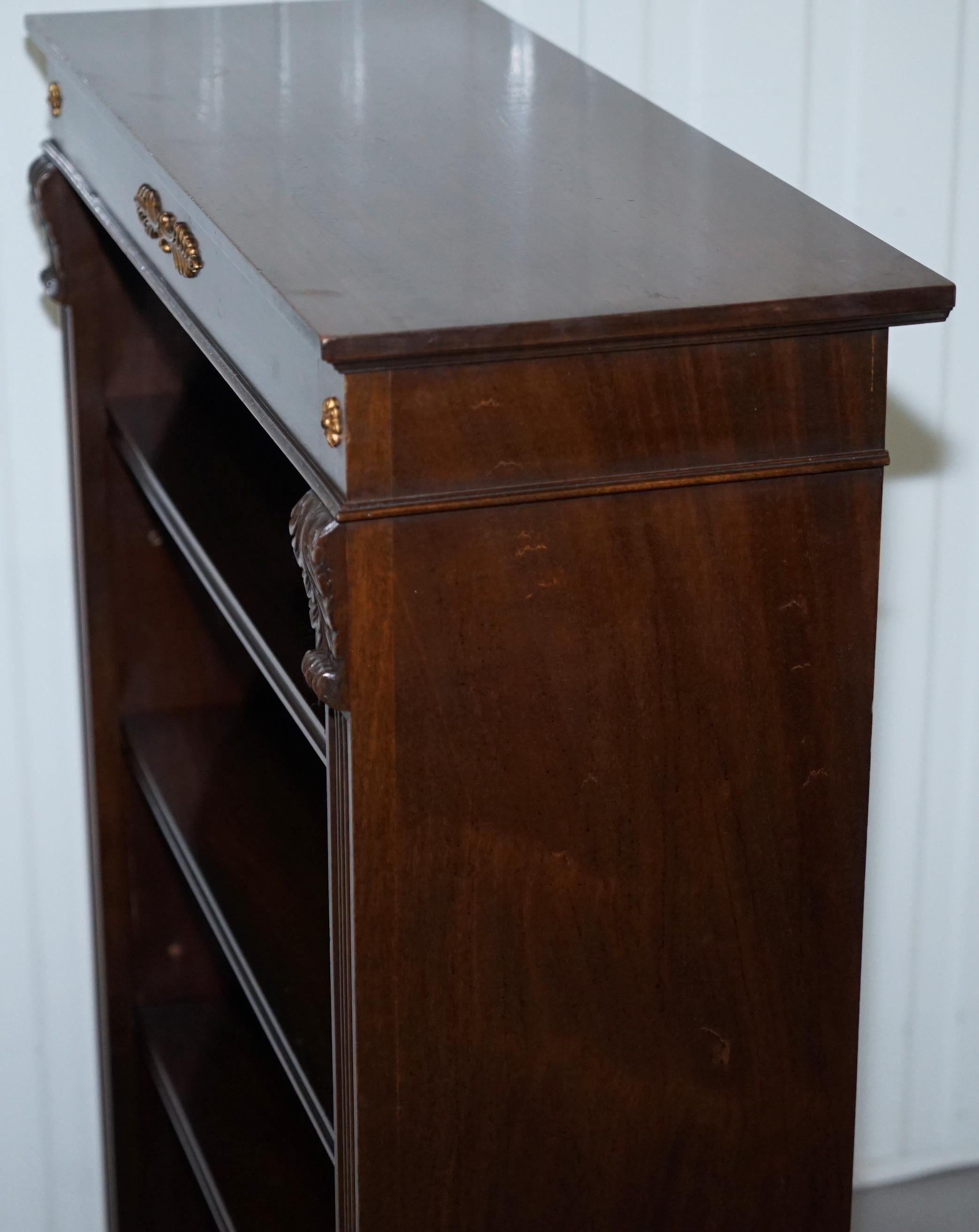 Lovely Dwarf Open Bookcase in Mahogany with Gilt Bronzed Metal Fittings 9