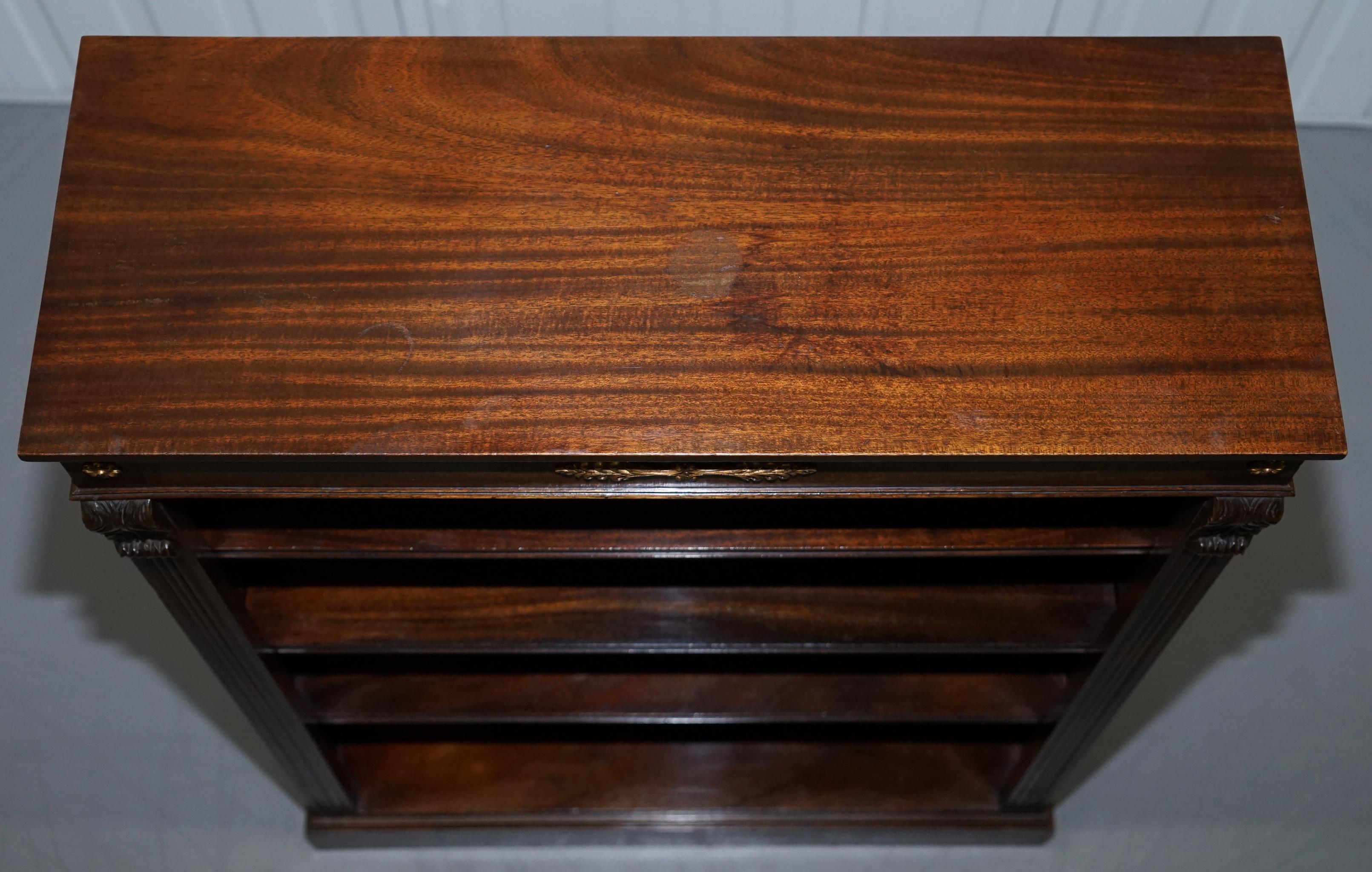 Lovely Dwarf Open Bookcase in Mahogany with Gilt Bronzed Metal Fittings 1