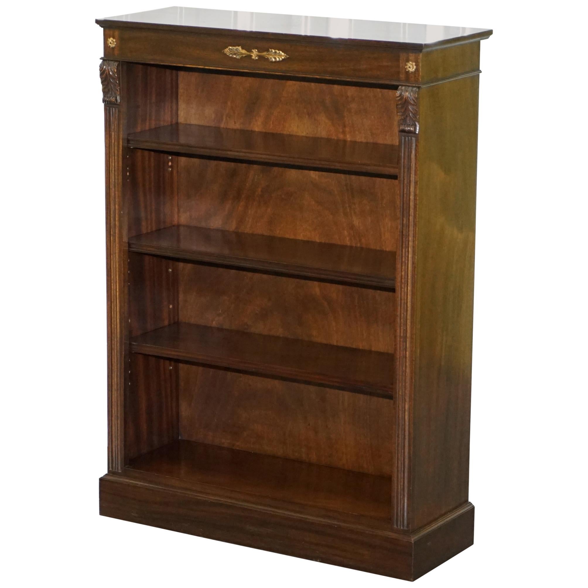 Lovely Dwarf Open Bookcase in Mahogany with Gilt Bronzed Metal Fittings