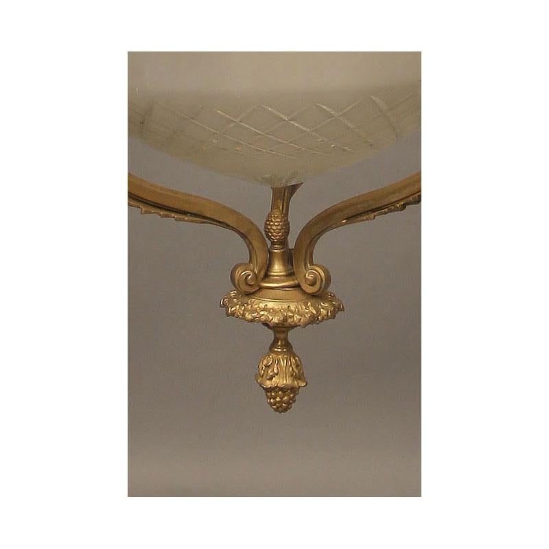 Bronze Magnifique lustre à huit lumières en bronze doré du début du 20e siècle en vente