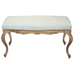 Lovely Early 20th Century Italian Baroque Style Gilded Wood Stool