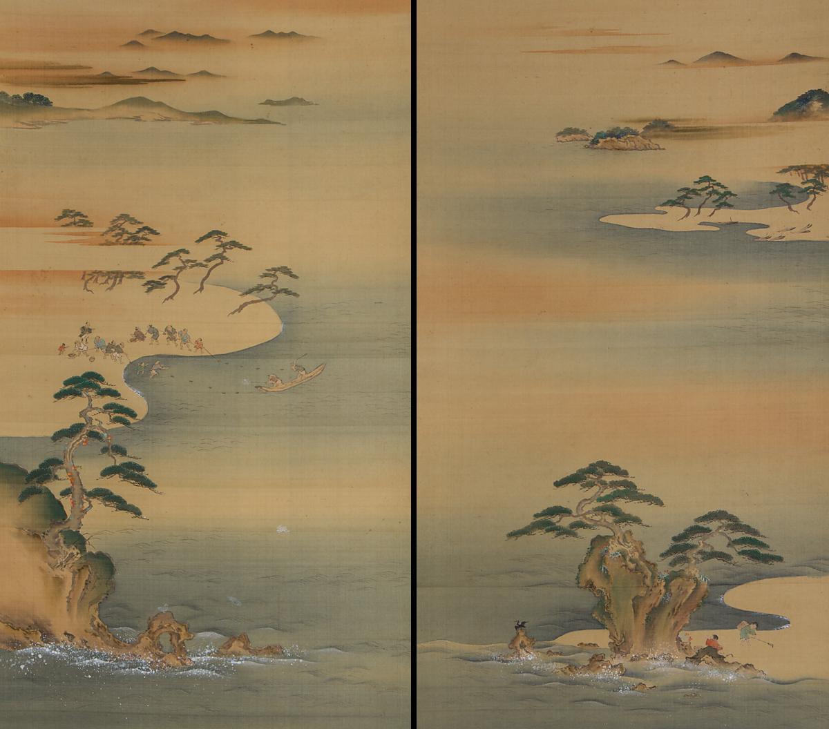 Pair of hanging scrolls 