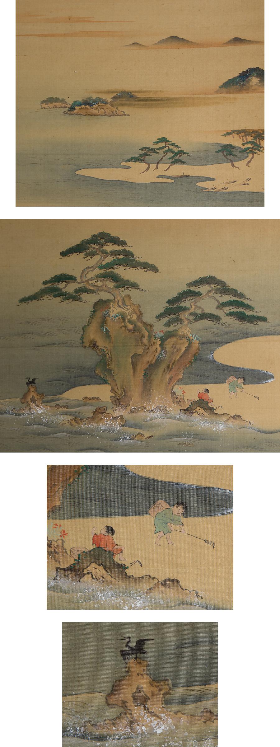 Lovely Early 20th Century Scroll Paintings Japan Artist Signed Landscape Pair In Good Condition In Amsterdam, Noord Holland