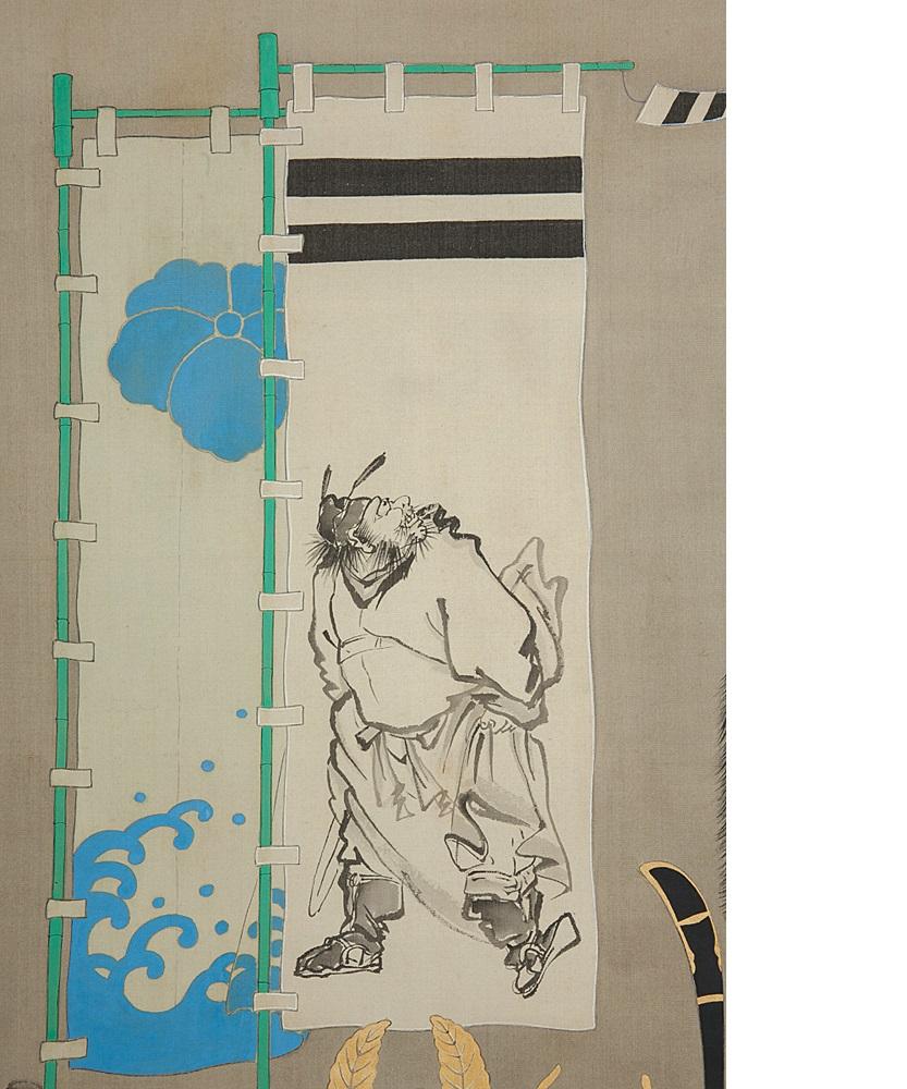 XX secolo Graziosi dipinti su rotolo dei primi del Novecento Giappone Meiji firmati dall'artista in vendita