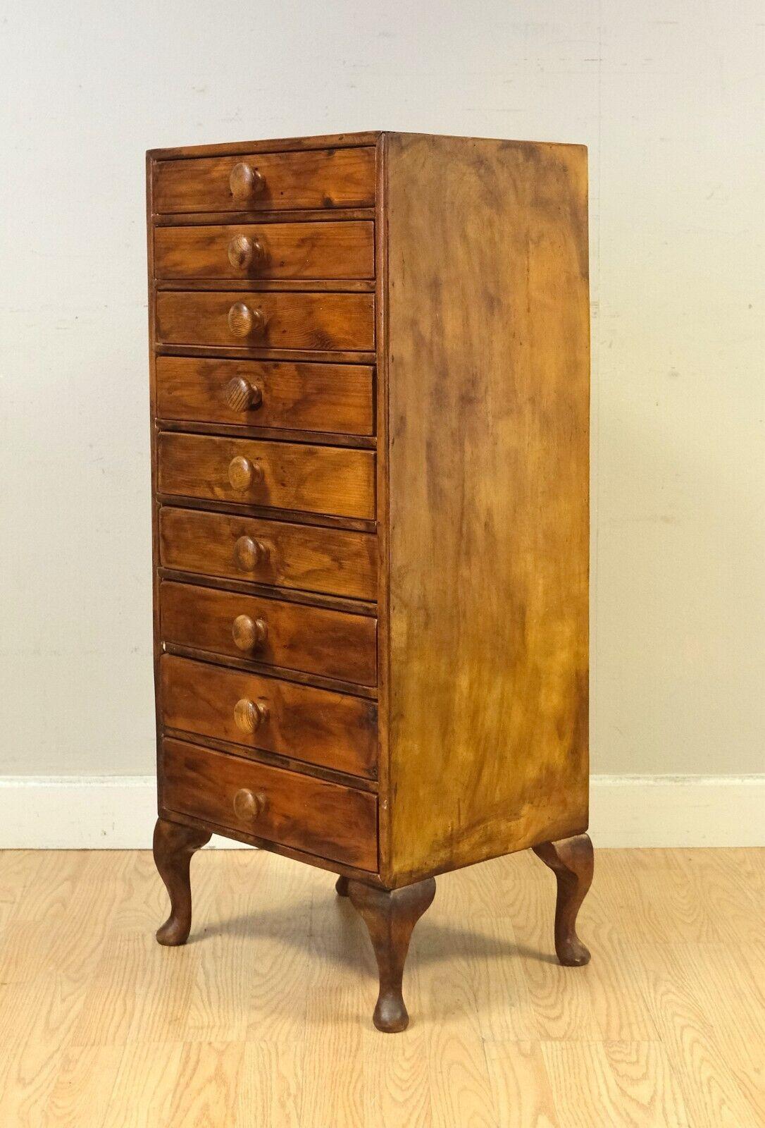 English Lovely Early 20th Century Tallboy Bank of Drawers and Queen Ann Style Legs