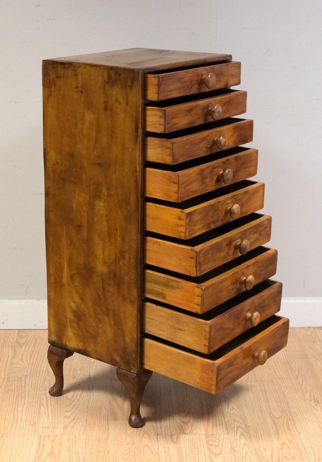 Hand-Crafted Lovely Early 20th Century Tallboy Bank of Drawers and Queen Ann Style Legs